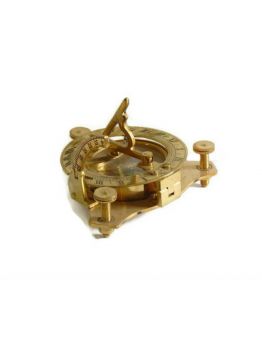 Nautical Vintage Brass Pocket Sundial Compass 3 Inch Collectible