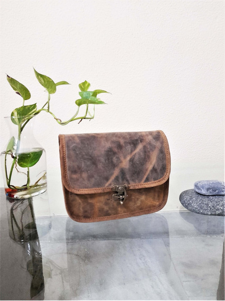 Fena 9” Vintage Women Brown Genuine Leather Cross Body Shoulder Sling Satchel Bag Handbags For Ipad Tab Tablet - 1