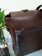 Ganze 15" Genuine Brown Men’s Ladies Leather Messenger Laptop Cross Body Bag Suitcase Briefcase - 1