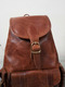 womens brown leather backpack purse