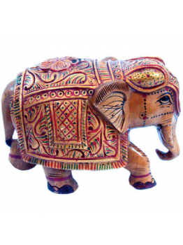 Wooden Handcrafted Painted Elephant